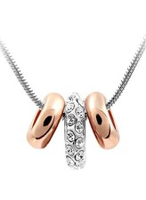 Swarovski Quadiva, collana da donna tre anelli come ciondolo con oro bianco/rosa