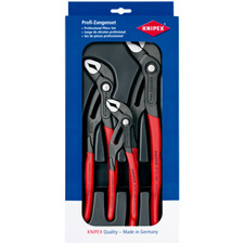 KNIPEX:3 Pinze COBRA-3pz.mm.180+mm.250+mm.300-Regolazione RAPIDA con Pulsante 