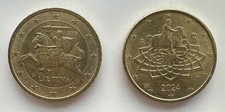 ⭐️??2 Monete 50 Cent Circolate- Lituania  2015+?? Italia  2024 ⭐️