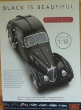 CMC PAGINA PUBBLICITARIA BUGATTI TIPO 57 SC Atlantic Coupe in 1-18...annuncio giornale #1108f