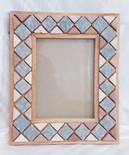 Cornice porta foto in pietra naturale con mosaico fatta a mano da parete 34x28cm