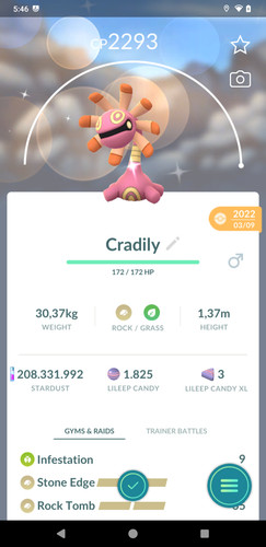 Shiny cradily lv50 - cradily, lv50-3