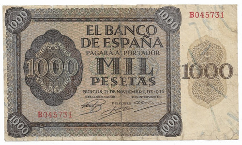 España 1000 pesetas gobierno - espaÑa:,