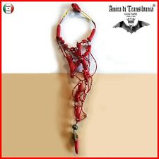 Collana Stile Corallo Rosso Gioiello Vintage Pendaglio Bigiotteria Accessori Set