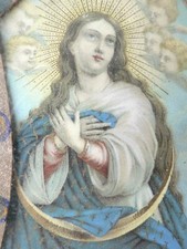 Quadretto/Lavoro conventuale con immagine della Madonna Immacolata - Fine '800