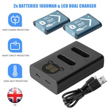 2x Batteria NP-BX1 per Sony Cyber-shot DSC-H400 HX300 HX50 HX60 HX80 + Caricabatterie LCD