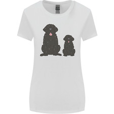 T-shirt donna Newfoundland cane con cucciolo taglio più largo