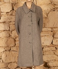 CAPPOTTO INVERNALE TWEED 'GOTZ MODEL' VINTAGE '70' UK 14 aderente 16/FR 42 petit 44