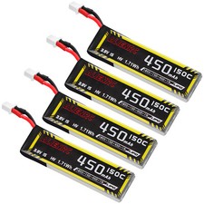 4 pezzi 450mAh 1S HV 3,8 V batteria LiPo 150C BT 2.0 PowerWhoop spina mCPX