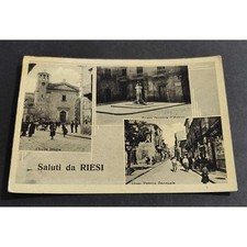 Cartolina Riesi - Chiesa Madre - Piazza Senatore d'Antona - Corso Vitt. Emanuele