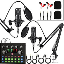 Kit Attrezzatura Podcast per 2, Persone Con Modulatore Vocale & Microfono a Cond