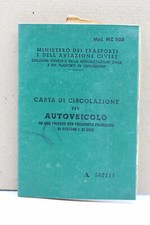 carta circolazione licenza auto d'epoca autovettura fiat 125 1967 gas trasporto