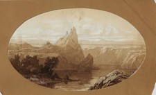 Scuola Piemontese dell'800 - Paesaggio - Tecnica mista su carta