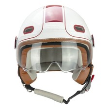 CASCO JET PIX VINTAGE 191V VISIERA SAGOMATA BIANCO BORDEAUX CGM MOTO TG L 57 CM.