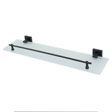 Mensola in vetro da bagno reggimensola acciaio nero fissaggio viti o biadesivo