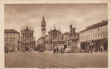 CARTOLINA *87 TORINO PIEMONTE PIAZZA SAN CARLO CON "STANDS" STORIA NON VIAGGIATA