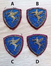 PATCH OMERALE SCUDETTO POLIZIA STRADALE GUARDIE PS CANOTTIGLIA VINTAGE ANNI '60