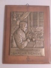SARCAR GENEVE L'HORLOGER D'AUTREFOIS  L'OROLOGIO D'ALTRI TEMPI  TARGA IN BRONZO