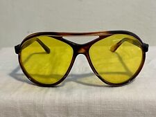 Occhiali Da Sole Aviatore vintage lente gialla tartaruga fog lights antinebbia