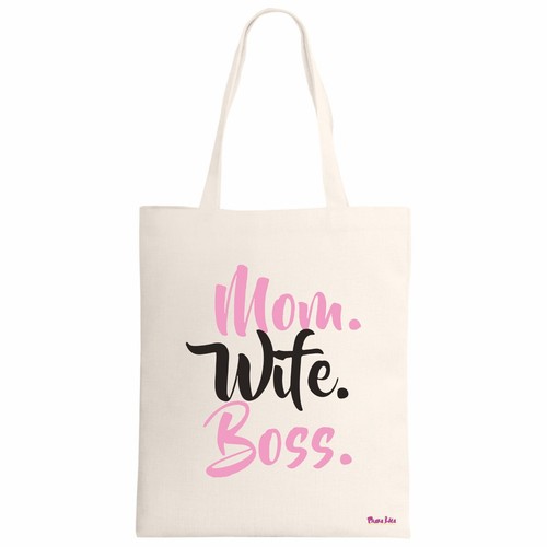 Borsa ecru scritta mom wite - borsa,