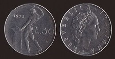 50 LIRE 1975 VULCANO - ITALIA