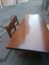 tavolo rettangolare in noce massiccio e 4 sedie in noce