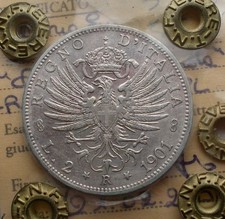2 Lire 1901 Ag RR Perizia