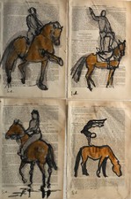  4 Disegni a pastello e china