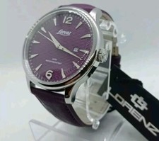 OROLOGIO UOMO LORENZ CLASSICO COLORE PORPORA,DATA,CINTURINO PELE EFFETTO VINTAGE