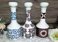 VINTAGE ANNI 70 BOTTIGLIA TRE LIQUORE OPALINE OPALE ARCOPAL  DESIGN h27cm VUOTE