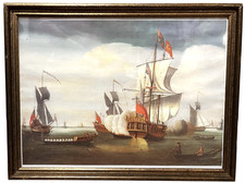 Vintage Maritime Battle Scene