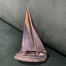 Stupendo vintage anni 50? Scultura barca a vela placca argento cromato 14R 