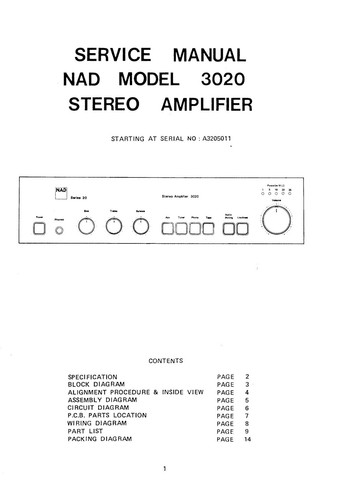 Manuale servizio per - servizio, nad