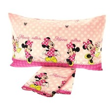 Lenzuola Minnie Disney singolo completo letto una piazza rosa puro cotone 100%