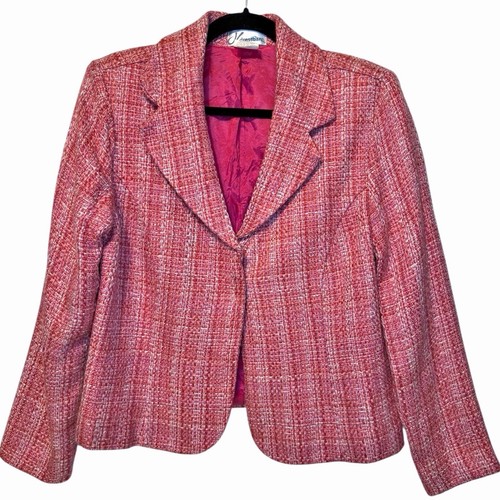 Giacca blazer tweed rosa