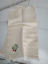 3 pezzi Tovaglietta ricamata a mano in canapone tramato i ricami della nonna