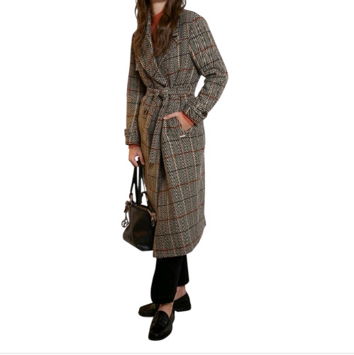 Cappotto doppiopetto spinato