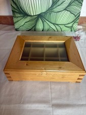 Scatola in Legno Massello Porta The , bauletto, cofanetto artigianale ,34x26,5x9