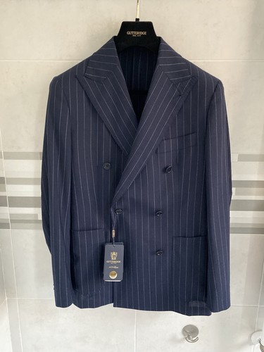 Abito completo gessato navy - completo,
