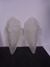 Paire d'appliques , verres art deco ,bouquet fleuri Signé degué en verre moulé