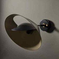 Rare Saturne Applique By Serge Mouille Doppio Ombreggiato Lampade Set Di Muro