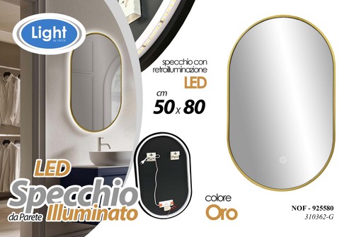 Specchio parete led - da,