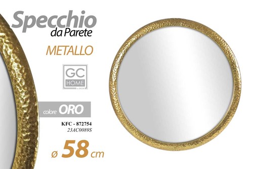 Specchio parete tondo oro - da,