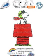 patch Snoopy dog Peanuts toppa termoadesiva iron on vintage cuccia rossa moto