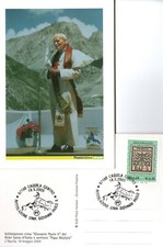 Papa Giovanni Paolo II San Pietro della Ienca Camarda L'Aquila cartolina ricordo