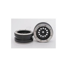 [IT] Metsafil Beadlock Wheels PT-Bullet Black/Silver 1.9 (2 pcs) - MT0020BS