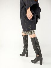 Scarpe da donna scarpa stivali alti Laura Biagiotti tacco alto nero nuovo