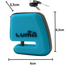 BLOCCA DISCO PICCOLO LUCCHETTO ANTIFURTO MOTO SCOOTER LUMA BLU CON CUSTODIA