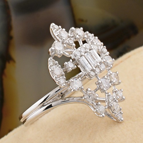 14k oro bianco anello diamante - oro,