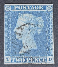 GB SG14 1841 QV 2d blu, TD